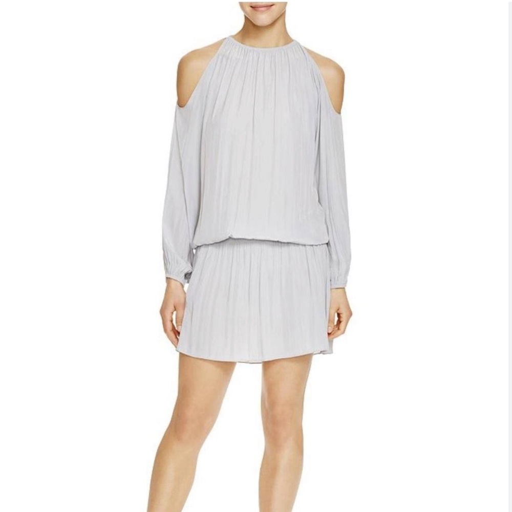 Ramy Brook women’s pleated dress Lauren cold shoulder - light blue